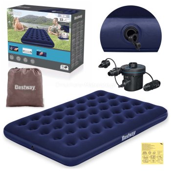 Materac dmuchany 191x137x22 cm z pompką elektryczną Bestway 67287