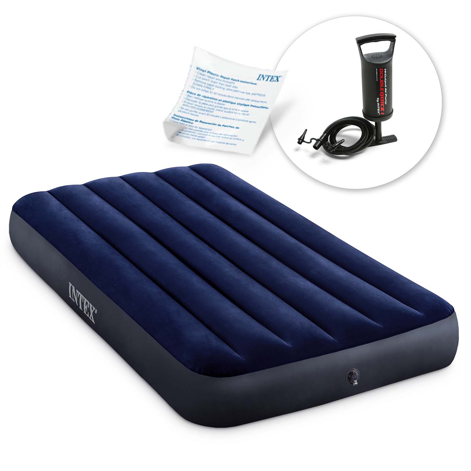 Materac dmuchany 191x99x25 cm z pompką tłokową INTEX 64757