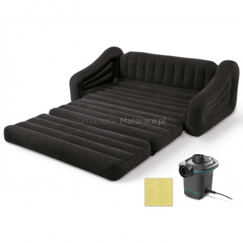 Sofa materac welurowy 2w1 Intex 68566+Pompka 66640